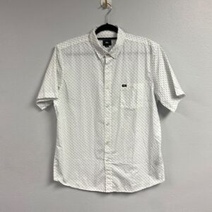 Obey Men's White Collared Single Chest Pocket Buttons Down Shirt‎ Size XL